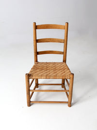 antique herringbone splint seat chair