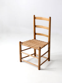 antique herringbone splint seat chair