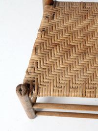 antique herringbone splint seat chair