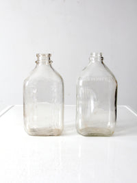 vintage glass milk jugs pair