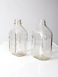 vintage glass milk jugs pair
