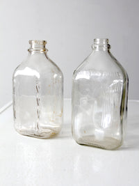 vintage glass milk jugs pair