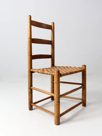 antique herringbone splint seat chair