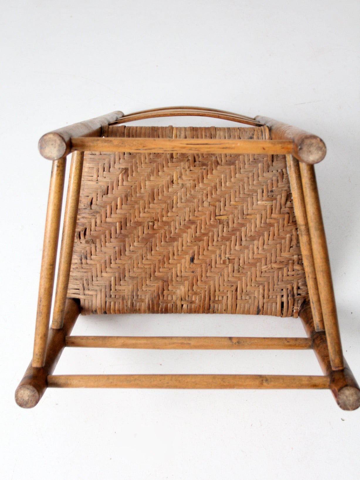 antique herringbone splint seat chair
