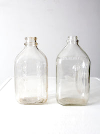 vintage glass milk jugs pair