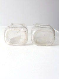 vintage glass milk jugs pair