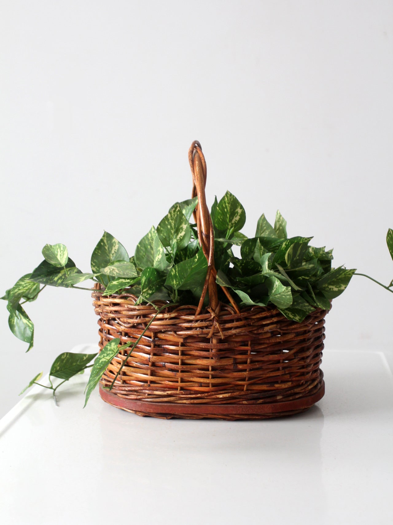 vintage wicker handle basket