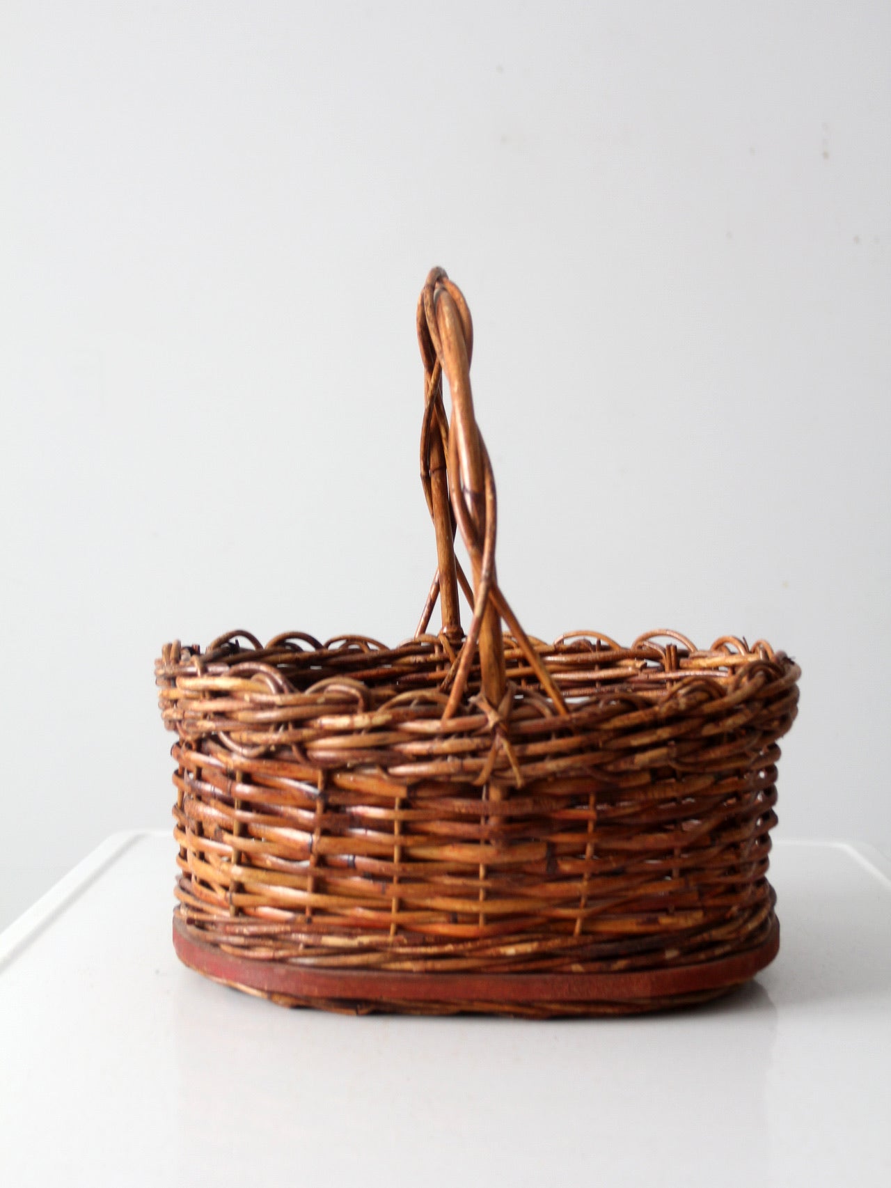 vintage wicker handle basket