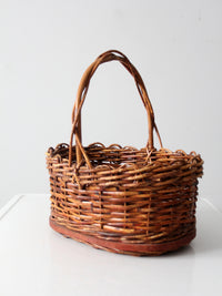 vintage wicker handle basket