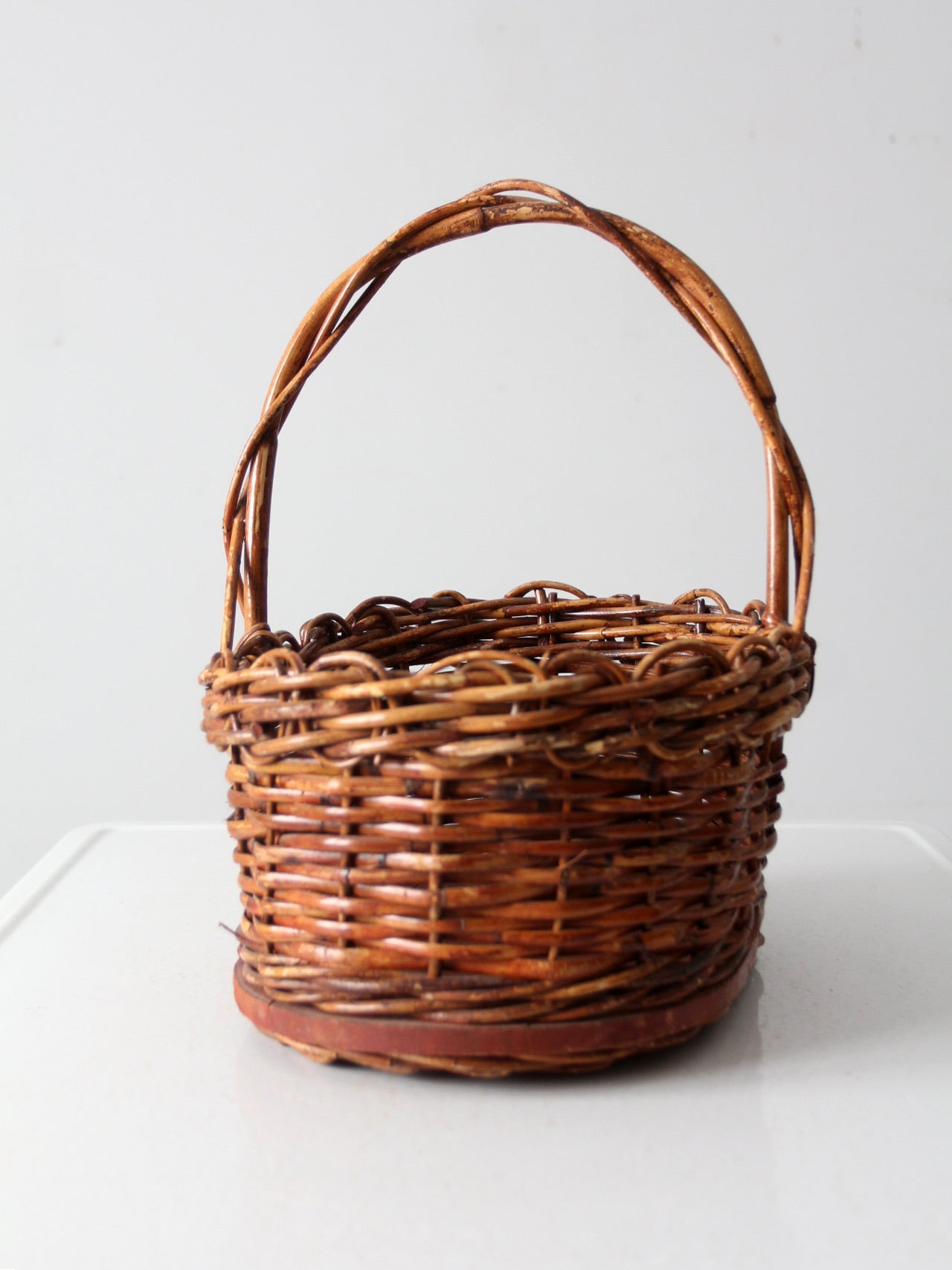 vintage wicker handle basket