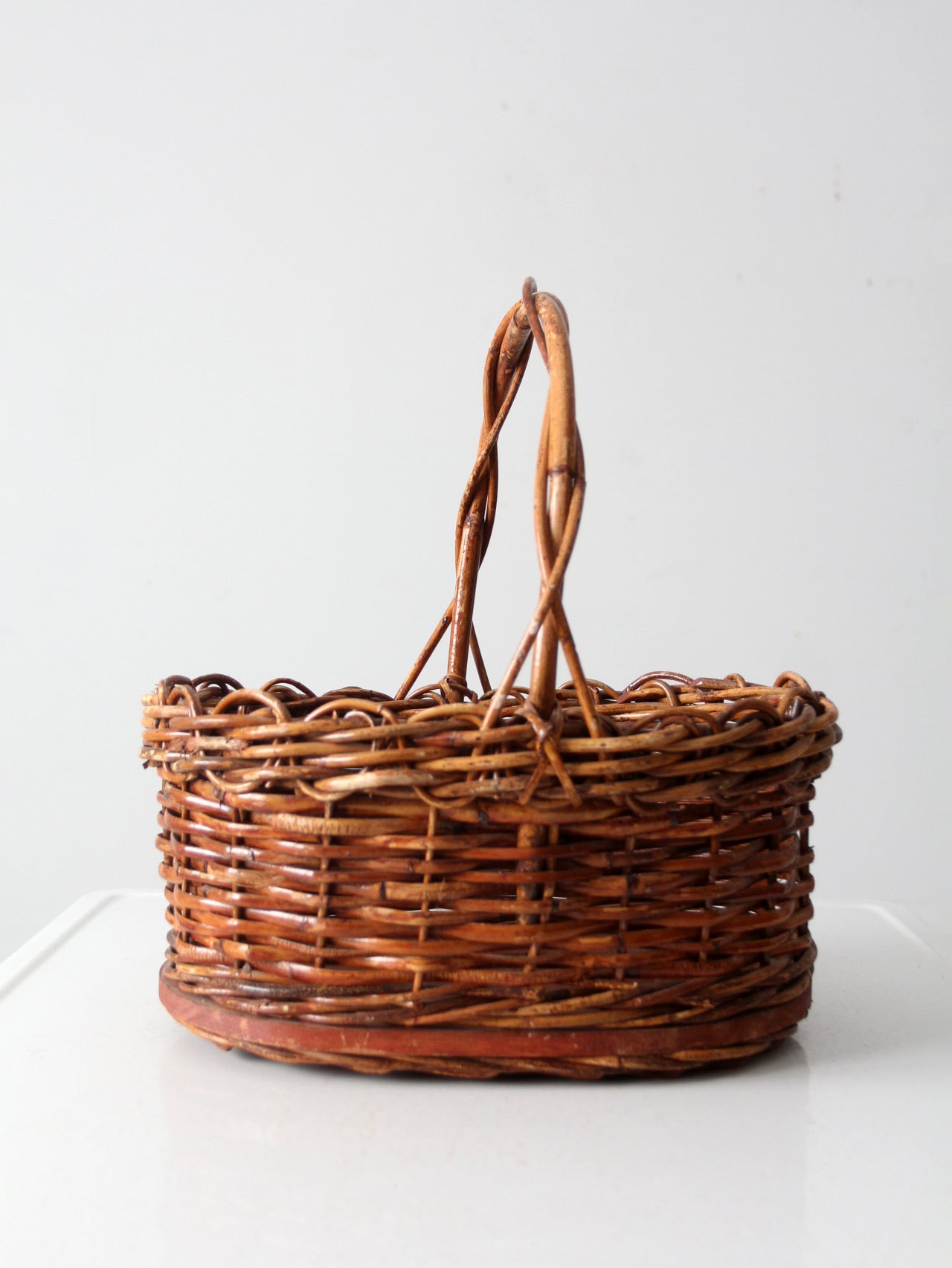 vintage wicker handle basket