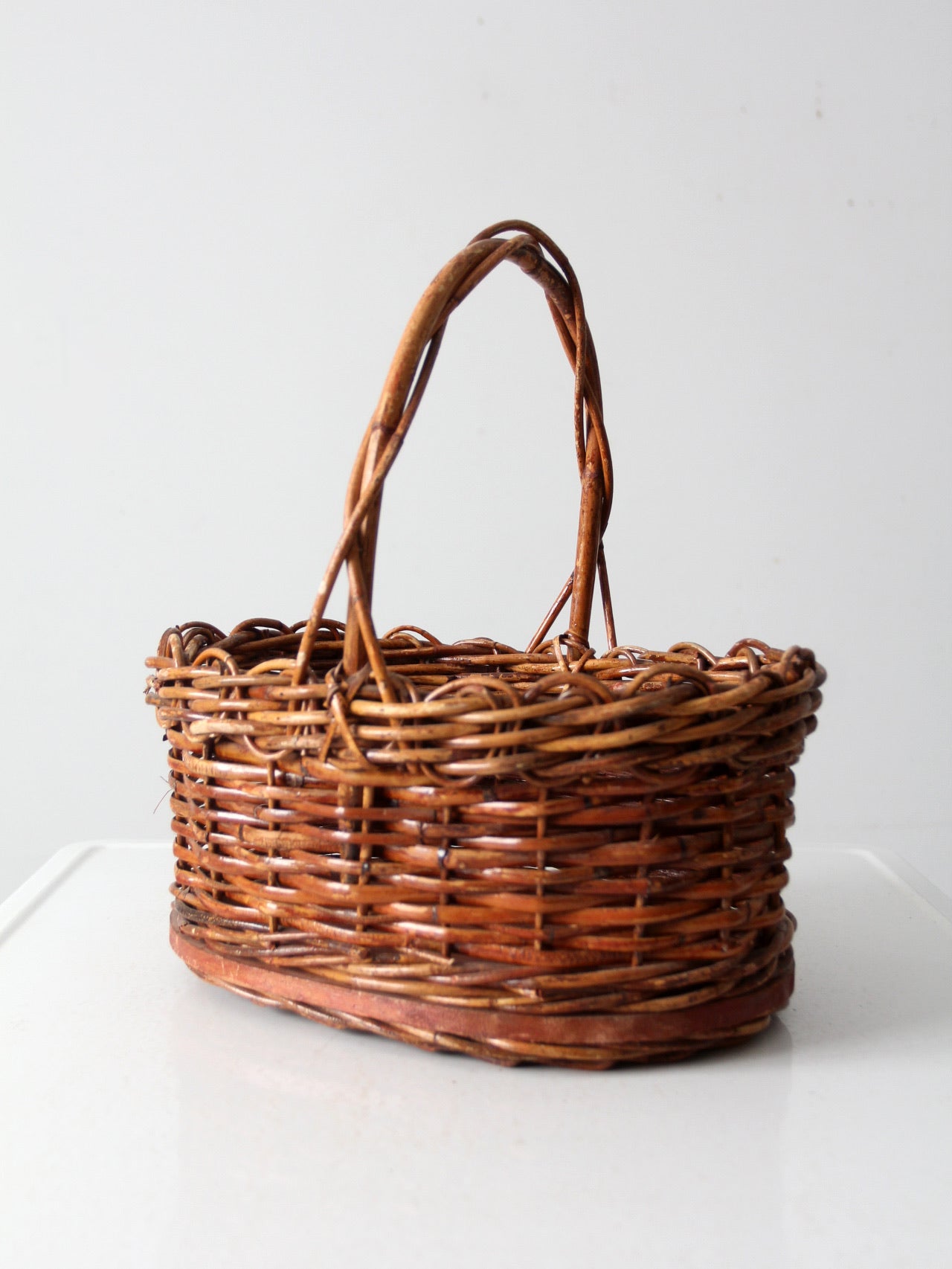 vintage wicker handle basket