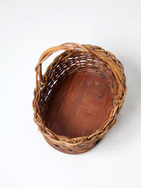 vintage wicker handle basket