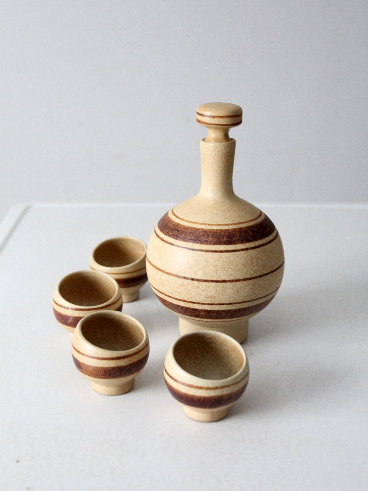 mid-century Pottery Craft Compton decanter set