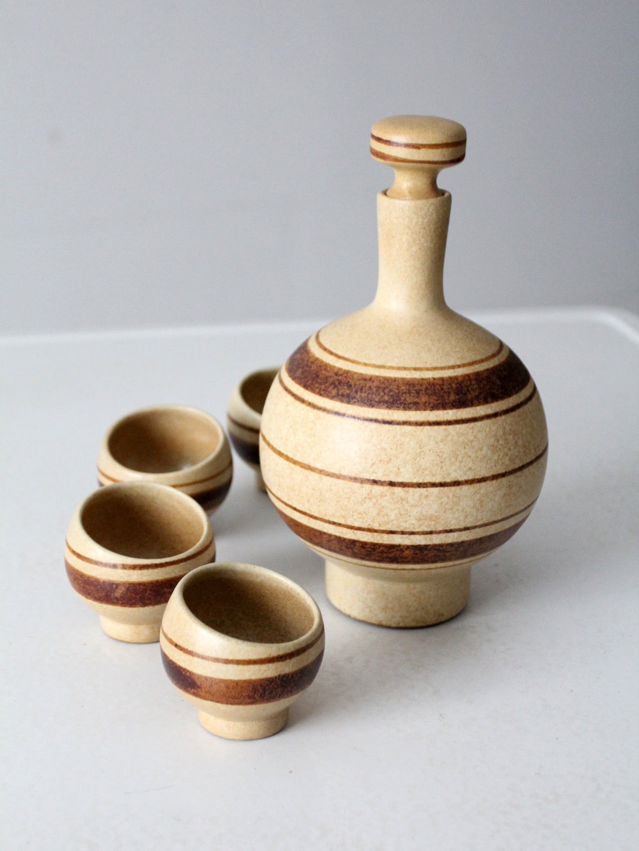 mid-century Pottery Craft Compton decanter set