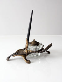 art nouveau style inkwell and pen desk set