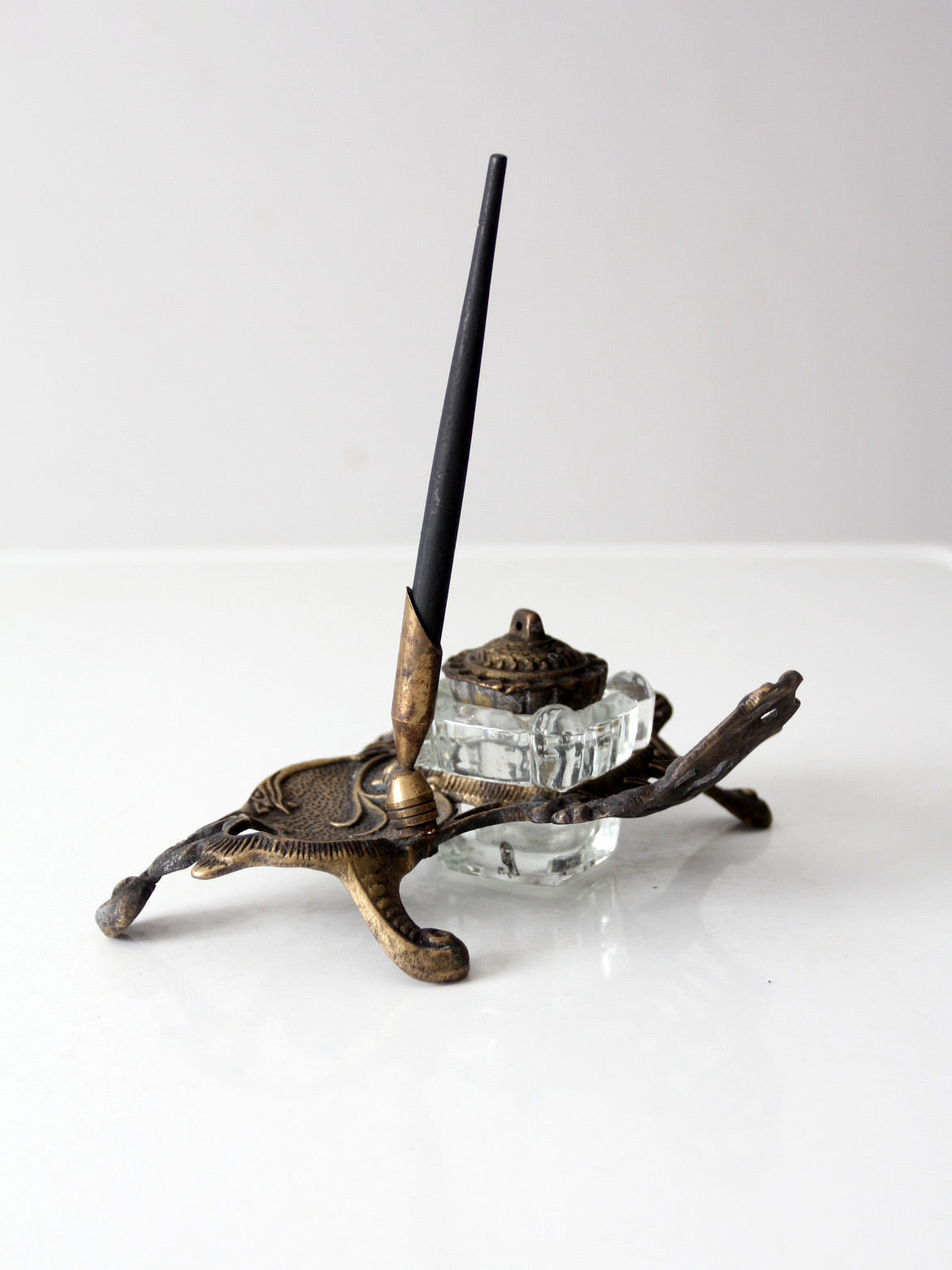 art nouveau style inkwell and pen desk set