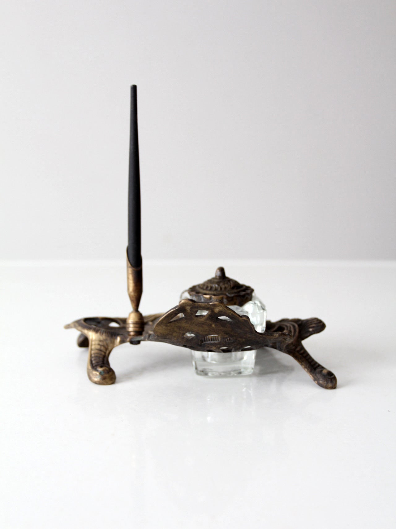 art nouveau style inkwell and pen desk set