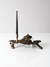 art nouveau style inkwell and pen desk set