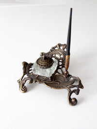 art nouveau style inkwell and pen desk set
