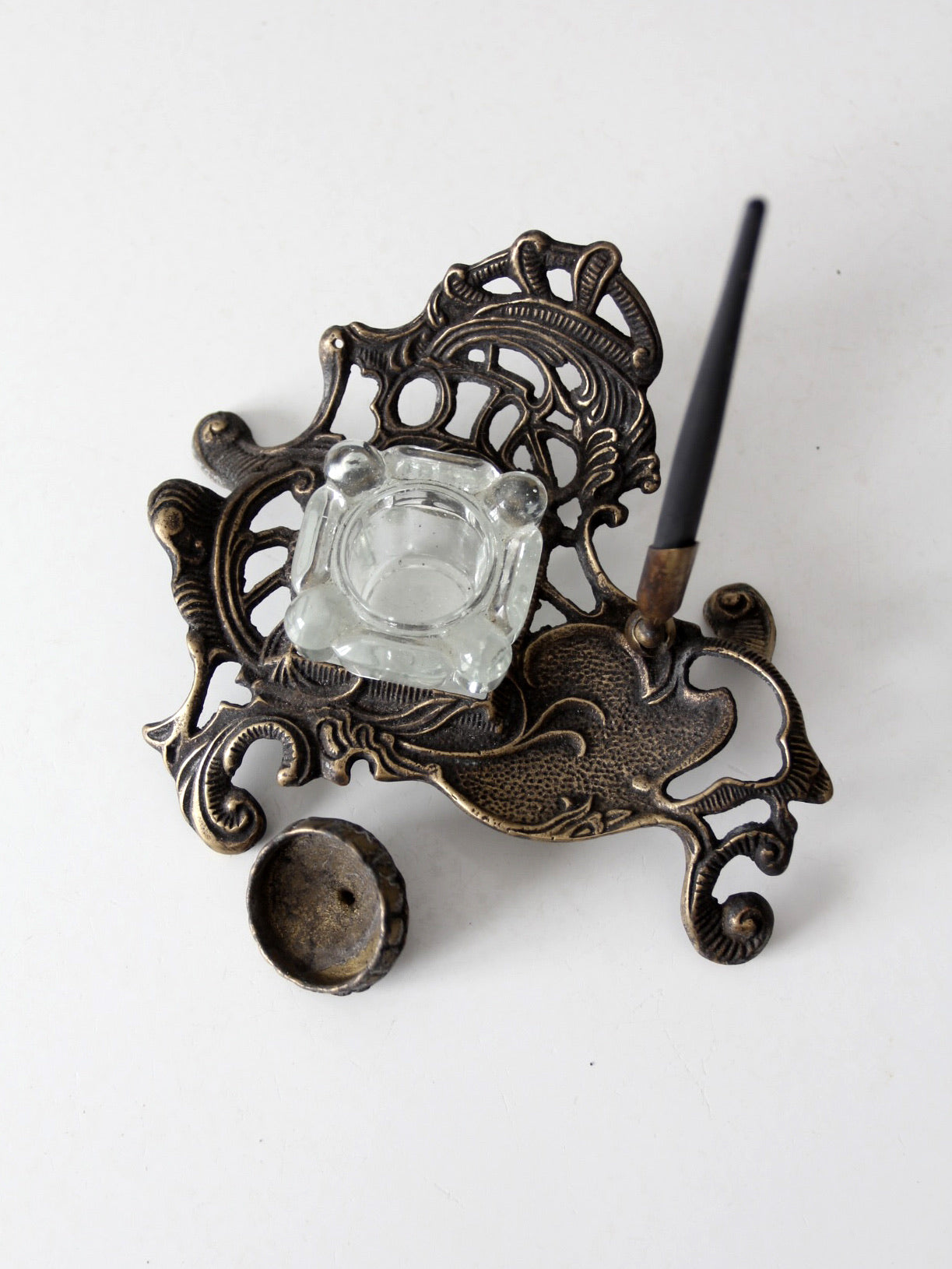 art nouveau style inkwell and pen desk set