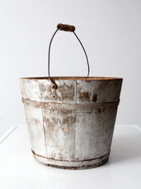 vintage painted wooden bucket