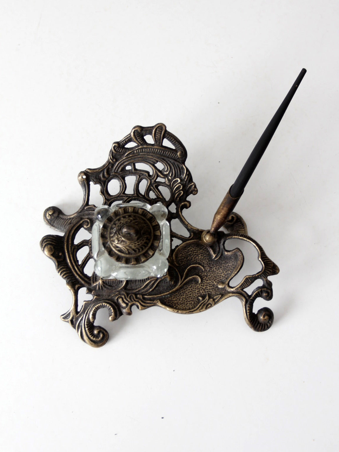 art nouveau style inkwell and pen desk set