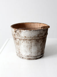 vintage painted wooden bucket