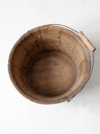 vintage painted wooden bucket