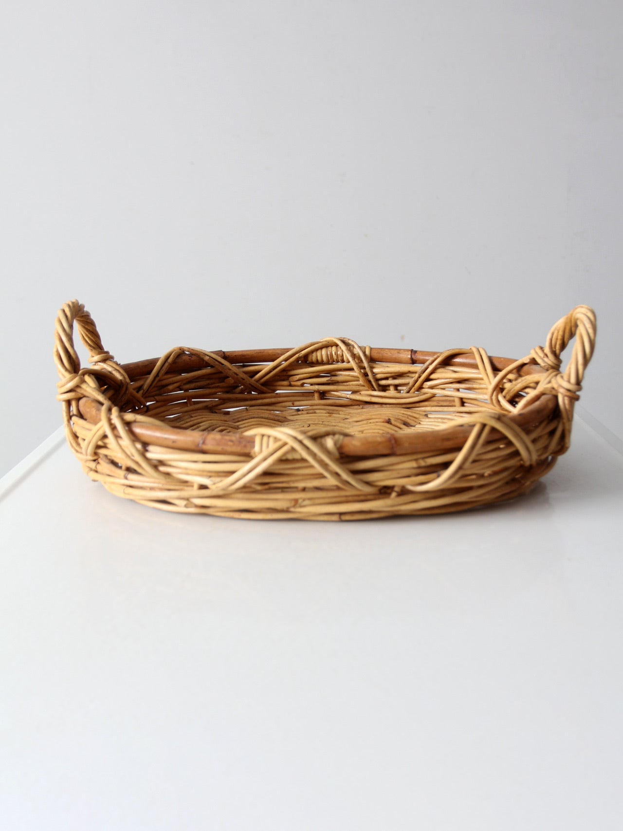 vintage woven basket tray