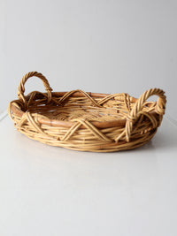 vintage woven basket tray