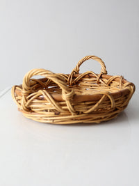 vintage woven basket tray