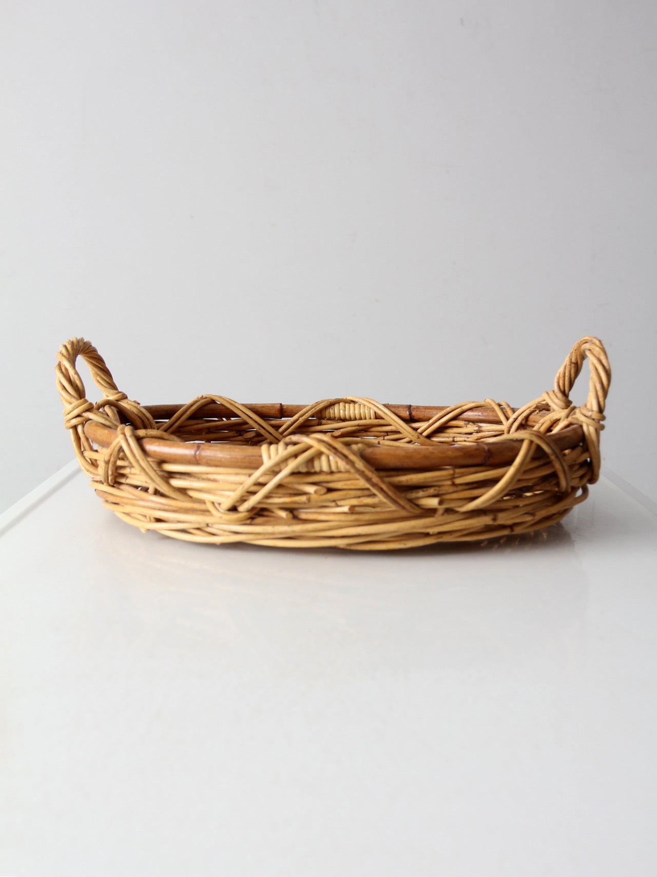 vintage woven basket tray