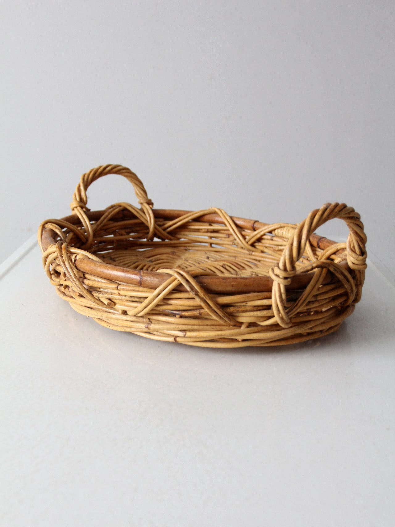 vintage woven basket tray