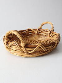vintage woven basket tray