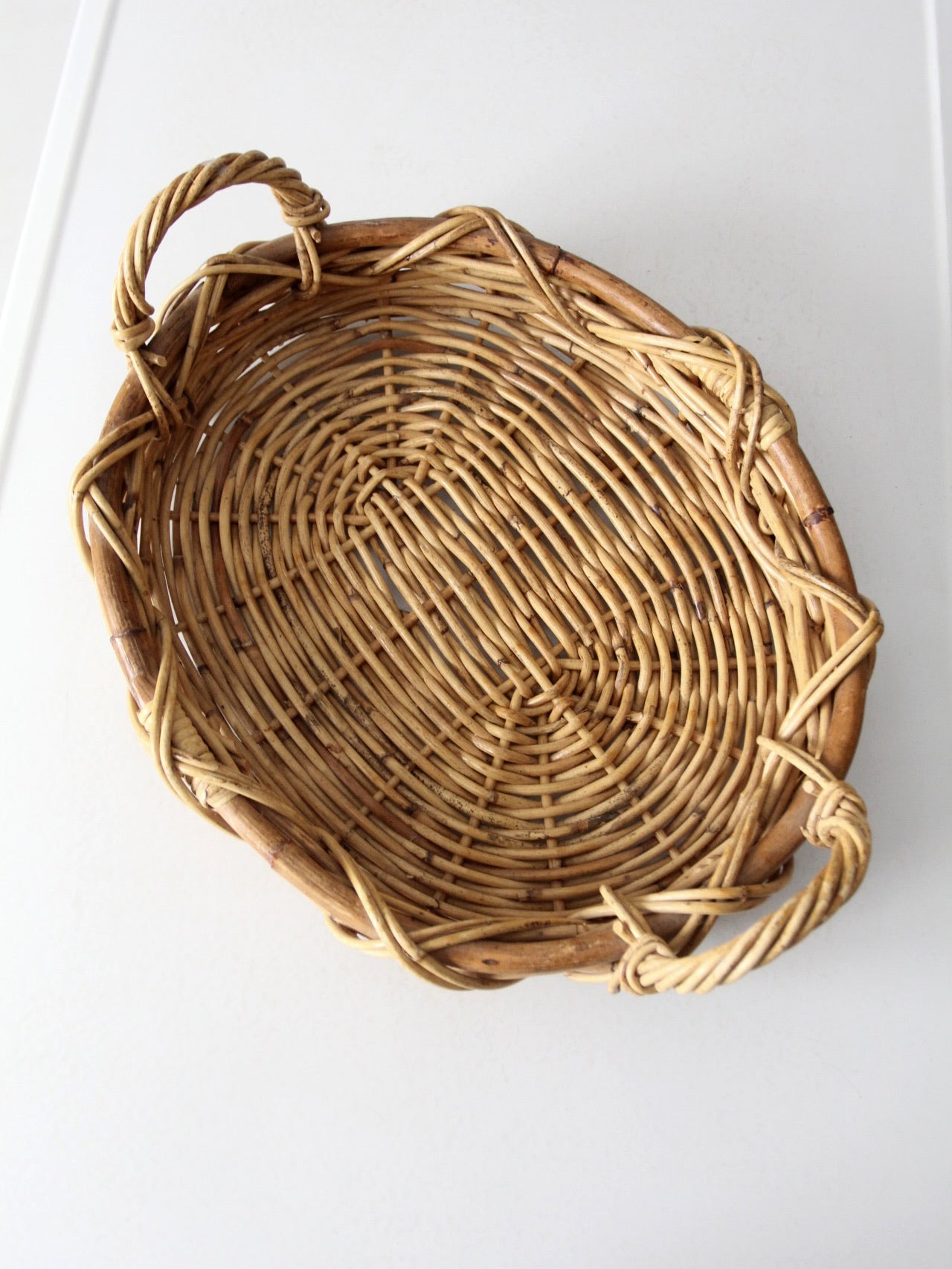 vintage woven basket tray