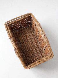 vintage wicker and birch bark basket