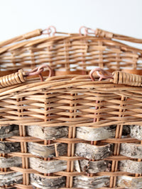 vintage wicker and birch bark basket