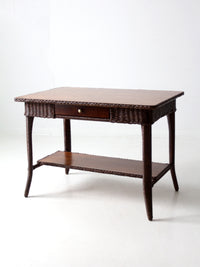 antique wicker library table