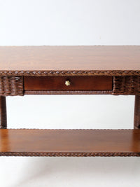 antique wicker library table