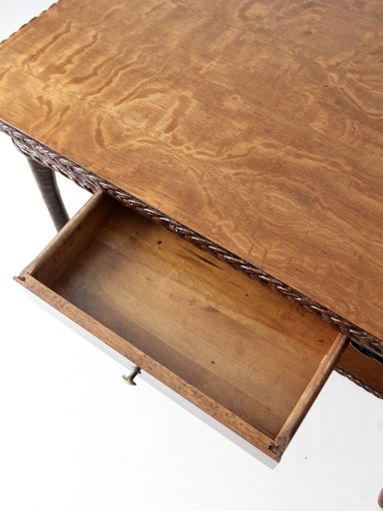 antique wicker library table