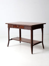 antique wicker library table