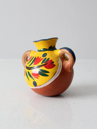 vintage hand painted terra cotta pot