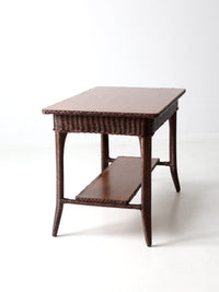 antique wicker library table