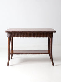 antique wicker library table