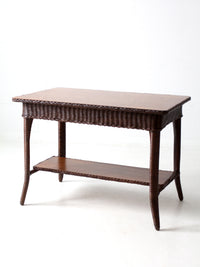 antique wicker library table