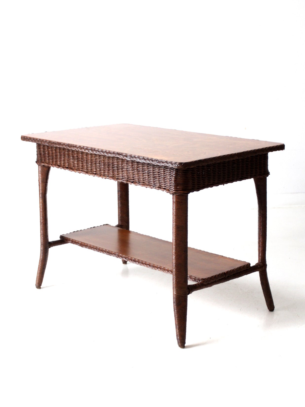 antique wicker library table