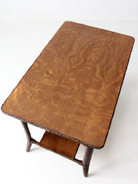 antique wicker library table