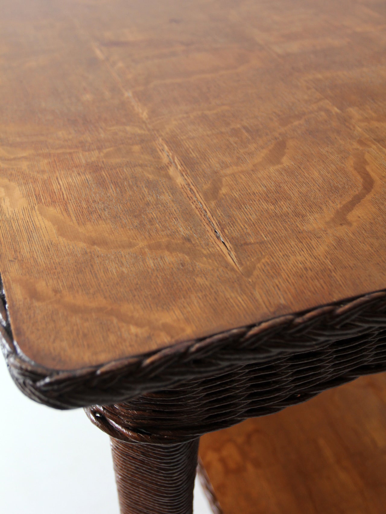 antique wicker library table