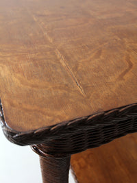 antique wicker library table